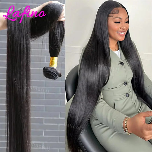 Human Hair Bundles Brazilian Raw Hair Weave Bundles 30 Inch Straight Human Hair Bundles Hair Extensions 1 3 4 Bundles Pieces
